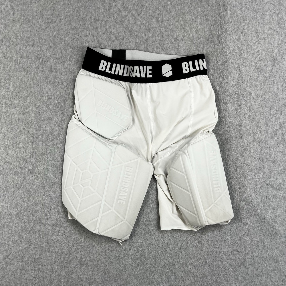 Blindsave Shorts Mens Small White Padded Compression Floorball Protection *Read*
